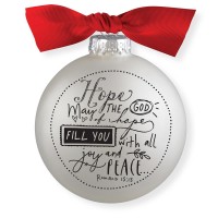 2pk -Christmas Ornament Hope Bauble 4" - (Pack of 2)
