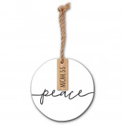 2pk -Christmas Ornament Simply Peace - (Pack of 2)