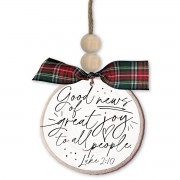 2pk -Christmas Ornament Rustic Tree Good News - (Pack of 2)