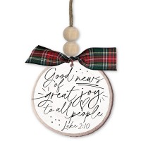 2pk -Christmas Ornament Rustic Tree Good News - (Pack of 2)