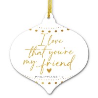 2pk -Christmas Ornament Love You Friend - (Pack of 2)