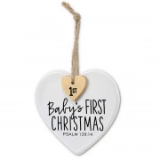 2pk -Ornament Heart Tag Babys 1st Christmas - (Pack of 2) 2pk -Ornament Heart Tag Babys 1st Christmas - (Pack of 2)