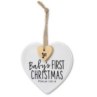 2pk -Ornament Heart Tag Babys 1st Christmas - (Pack of 2)