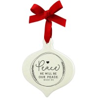 2pk -Ornament Doodle Peace Ribbon Hang - (Pack of 2)