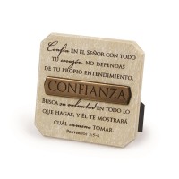 2pk -Spanish Plq Bronze Title Bar Confianza - (Pack of 2)