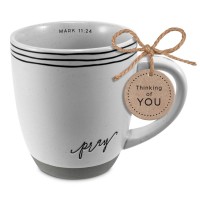 2pk -Coffee Cup Textured Pray Mark11:24 16Oz - (Pack of 2)