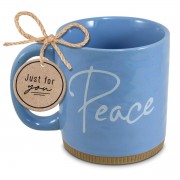 2pk -Mug Powerful Words Peace Lt Blue 16 oz - (Pack of 2)