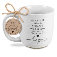 2pk -Mug Hold Onto Hope Textured White Hope - (Pack of 2)