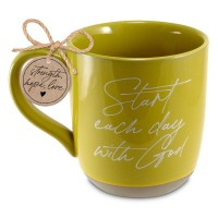 2pk -Coffee Mug Start Each Day Mustard Yellow - (Pack of 2) 2pk -Coffee Mug Start Each Day Mustard Yellow - (Pack of 2)