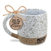 2pk -Mug Speckled Stone Peace White18Oz - (Pack of 2)