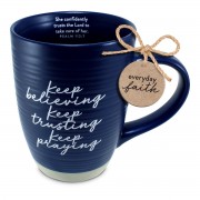 2pk -Coffee Mug Keep Believing Trusting Blue - (Pack of 2) 2pk -Coffee Mug Keep Believing Trusting Blue - (Pack of 2)