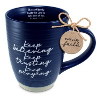 2pk -Coffee Mug Keep Believing Trusting Blue - (Pack of 2)