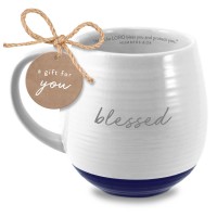 2pk -Coffeecup Textured Blessed White 18Oz - (Pack of 2)