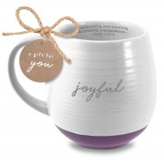 2pk -Coffeecup Textured Joyful White 18Oz - (Pack of 2)