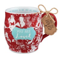 2pk -Mug Pretty Print You Are Loved Red 13 Oz - (Pack of 2)