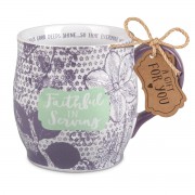 2pk -Mug Pretty Print Faithful In Serving13Oz - (Pack of 2)