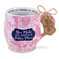 2pk -Mug Pretty Print Better Place 13Oz - (Pack of 2)