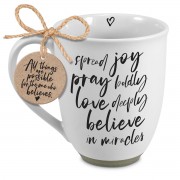 2pk -Mug Today I Will Spread Joy White 20 oz - (Pack of 2)