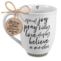 2pk -Mug Today I Will Spread Joy White 20 oz - (Pack of 2)