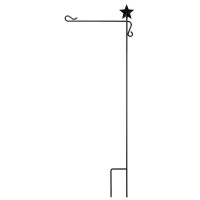 12pk -Garden Flag Pole With Star - Pack of 12