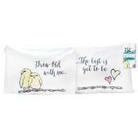 2pk -PILCASE SET GROW OLD WITH ME BEST IS YET - (Pack of 2)