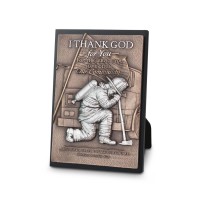 2pk -SculpturePlaque Moments Of Faith Fireman - (Pack of 2)
