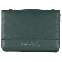 Bible Case Quilted Be Still Green XLarge