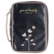 Bible Cover Grace & Knowledge Black Lg Bible Cover Grace & Knowledge Black Lg