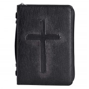 Bible Case Vintage Cross Black Large