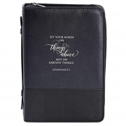 Bible Case Set Your Mind On Black XL