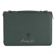 Bible Case Amazing Love Cross Green XXL