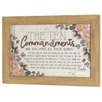 Framed Wall Art Ten Commandments 20x12