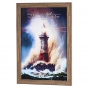 Framed Wall Art Stormy Lighthouse