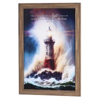 Framed Wall Art Stormy Lighthouse