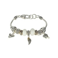 Bracelet Multi Beads Angel Silver Plate Bracelet Multi Beads Angel Silver Plate