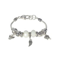 Bracelet Multi Beads Angel Silver Plate Bracelet Multi Beads Angel Silver Plate