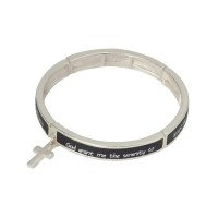 Stretch Bracelet Leather Serenity Prayer