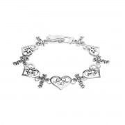 Bracelet Cross Magnetic Link Silver Bracelet Cross Magnetic Link Silver