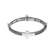 Bracelet Hammered Cross Silver Gunmetal Bracelet Hammered Cross Silver Gunmetal