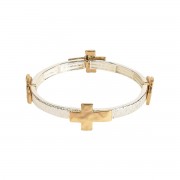 Bracelet Hammered Cross Silver 2Tone Bracelet Hammered Cross Silver 2Tone