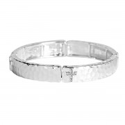 Stretch Bracelet Hammered Silver Cross