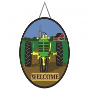 2pk -Door Banner Green Tractor Burlap - (Pack of 2) 2pk -Door Banner Green Tractor Burlap - (Pack of 2)