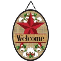 2pk -Door Banner Barn Star With Cotton - (Pack of 2)