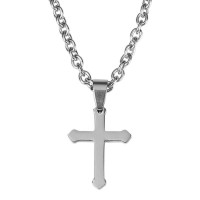 Necklace Bud Cross Stainless Steel