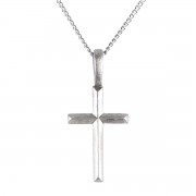 Necklace Pewter Bevel Cross Necklace Pewter Bevel Cross