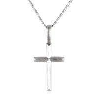 Necklace Pewter Bevel Cross Necklace Pewter Bevel Cross