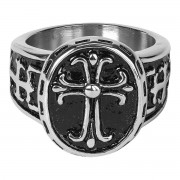 Ring Oval Cross Stainless Steel Size 12 Ring Oval Cross Stainless Steel Size 12