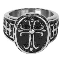 Ring Oval Cross Stainless Steel Size 12