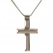 Necklace Mens Stainless Bevel Cross Necklace Mens Stainless Bevel Cross