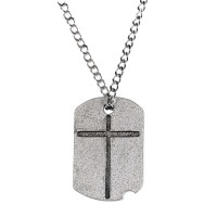 Necklace Dogtag W/Cross Josh.1:9 Necklace Dogtag W/Cross Josh.1:9